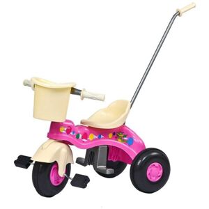 BAYO JUNIOR Dětská šlapací tříkolka s vodící tyčí, růžová, velikost