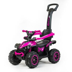 BABY MIX MEGA Dětské odrážedlo s vodící tyčí, růžová, velikost