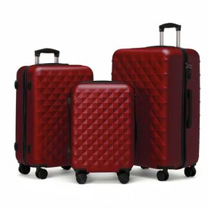 ROWEX CRYSTAL SET Sada cestovních kufrů, vínová, velikost