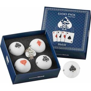 VOLVIK GB LUCKY PACK 4 PCS + 1 BALLMARKER Golfové míčky, bílá, velikost