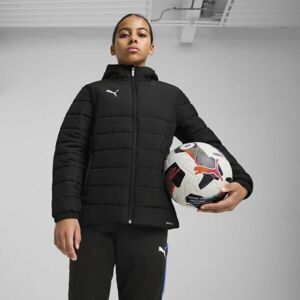 Puma TEAMADDITIONS HOODED PADDED JACKET JR Dětská bunda, černá, velikost