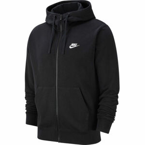 Nike NSW CLUB HOODIE FZ FT M Pánská mikina, černá, velikost L