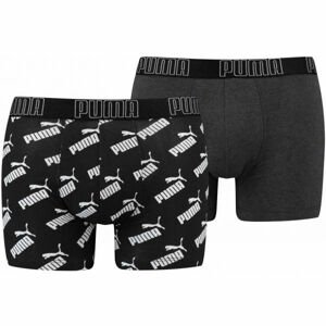 Puma BIG LOGO AOP BOXER 2P Pánské boxerky, černá, velikost S