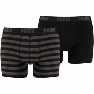 Puma STRIPE 1515 BOXER 2P Pánské boxerky, černá, velikost S