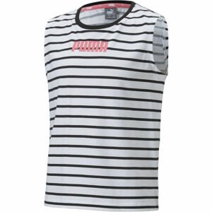 Puma ALPHA STRIPED TANK G Dívčí nátělník, černá, velikost 164