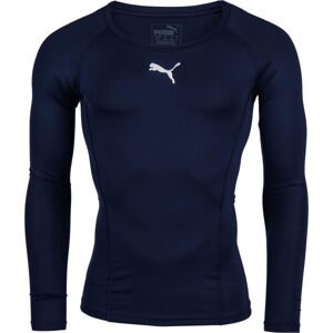Puma LIGA BASELAYER LONG SLEEVE TEE Pánské funkční triko, tmavě modrá, velikost XXL