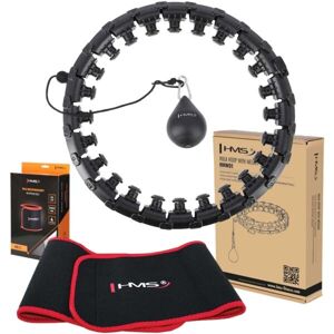 HMS SET HHW01 + BR163 Sada masážní obruče se závažím a zeštíhlujícího pásu, černá, velikost