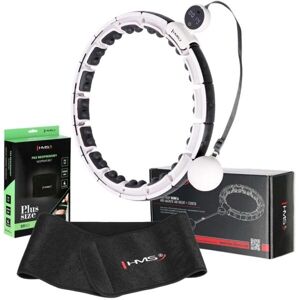 HMS SET HHM16 + BR163 PLUS SIZE Sada masážní obruče se závažím a zeštíhlujícího pásu, bílá, velikost