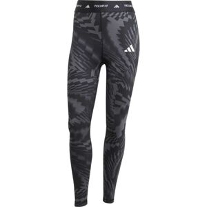 adidas TECHFIT PRINT 7/8 L Dámské sportovní legíny, tmavě šedá, velikost