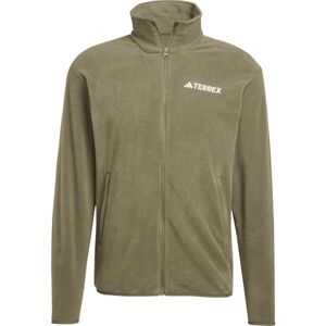 adidas MULTI TERREX ESSENTIALS FULL ZIP FLEECE Pánská outdoorová bunda, khaki, velikost