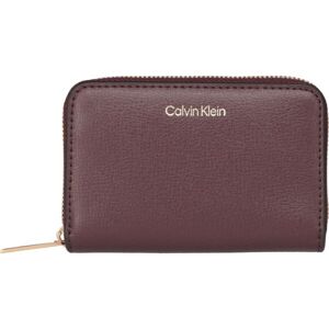 Calvin Klein FOIL LOGO MEDIUM ZIP AROUND Dámská peněženka, vínová, velikost