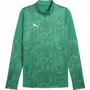 Puma TEAMCUP TRAINING 1/4 ZIP TOP Pánská sportovní mikina, zelená, velikost