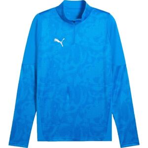 Puma TEAMCUP TRAINING 1/4 ZIP TOP Pánská sportovní mikina, modrá, velikost