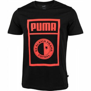 Puma SLAVIA PRAGUE GRAPHIC TEE Pánské triko, černá, velikost M