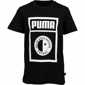 Puma SLAVIA PRAGUE GRAPHIC TEE JR Juniorské triko, černá, veľkosť 140