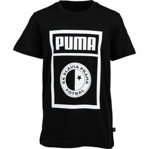 Puma SLAVIA PRAGUE GRAPHIC TEE JR Juniorské triko, černá, velikost 164