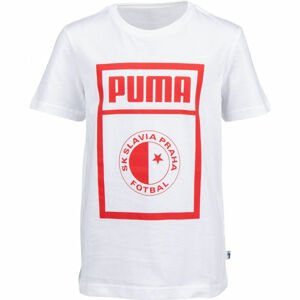 Puma SLAVIA PRAGUE GRAPHIC TEE JR Juniorské triko, bílá, velikost 152