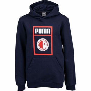 Puma SLAVIA PRAGUE GRAPHIC HODDEE JR Juniorská mikina, tmavě modrá, velikost 128