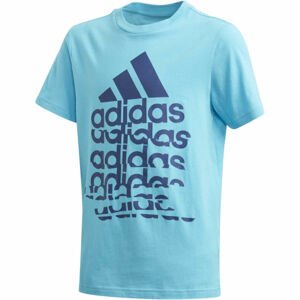 adidas YB BADGE OF SPORTS TEE Chlapecké tričko, tyrkysová, velikost 140