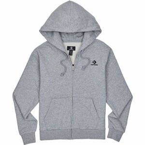 Converse WOMENS EMBROIDERED STAR CHEVRON FULL ZIP HOODIE FT Dámská mikina, šedá, velikost XS