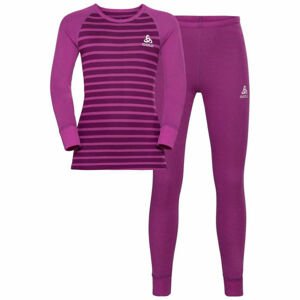 Odlo SET ACTIVE WARM KIDS Dětský set funkční prádla, vínová, velikost 80