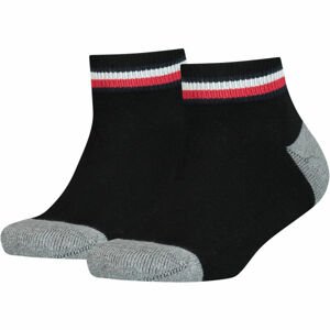 Tommy Hilfiger KIDS ICONIC SPORTS QUARTER 2P Dětské ponožky, černá, velikost 39/42