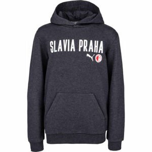 Puma SLAVIA PRAGUE GRAPHIC HOODY JR Chlapecká mikina, tmavě šedá, velikost 128