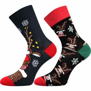 Lonka CHRISTMAS REINDEER 2P Ponožky, černá, velikost 23/25