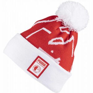 Puma SLAVIA PRAGUE POMPOM BEANIE Čepice, červená, velikost UNI