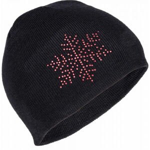 Lewro LISANE Dívčí pletená čepice, černá, velikost 12-15