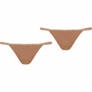 Calvin Klein THONG 2PK Dámské kalhotky, hnědá, velikost