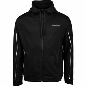 Reebok TRAINING ESSENTIALS PIPING FZ HOODIE Pánská tréninková mikina, černá, velikost