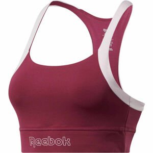 Reebok PIPING PACK BRALETTE Dámská sportovní podprsenka, vínová, velikost S