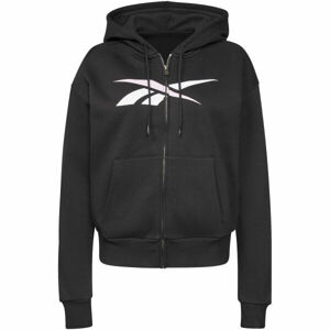 Reebok TE VECTOR FZ HOODIE Dámská flísová mikina, černá, velikost L