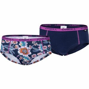 O'Neill WOMEN HIPSTER FLOWER&PLAIN 2PACK Dámské kalhotky, tmavě modrá, velikost XL