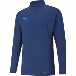 Puma TEAMCUP 1/4 ZIP TOP Pánská tréninková mikina, modrá, velikost XXL