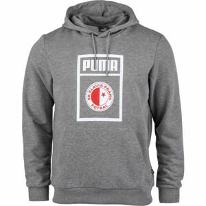 Puma SLAVIA PRAGUE GRAPHIC HOODY Pánská mikina, šedá, velikost XXL