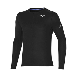 Mizuno DRY AERO FLOW LS HZ Pánské funkční triko s dlouhým rukávem, černá, veľkosť S