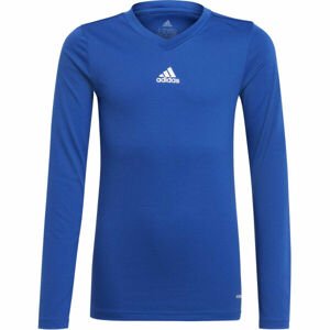 adidas TEAM BASE LONG SLEEVE TEE Juniorské fotbalové triko, modrá, veľkosť 128