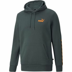 Puma Puma POWER TAPE HOODIE FL Pánská sportovní mikina, tmavě zelená, velikost L