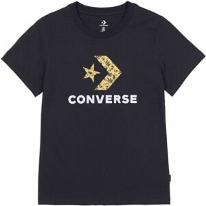 Converse FLORAL STAR CHEVRON GRAPPHIC TEE Dámské tričko, černá, velikost S