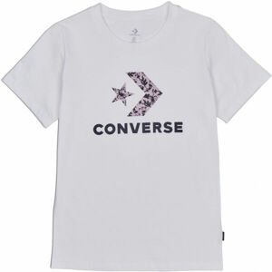 Converse FLORAL STAR CHEVRON GRAPPHIC TEE Dámské tričko, bílá, velikost M