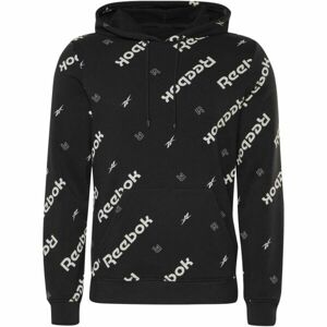 Reebok RI AOP OTH HOODIE Pánská mikina, černá, velikost