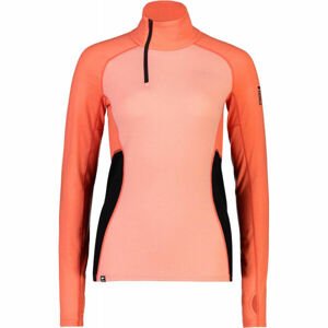 MONS ROYALE OLYMPUS HALF ZIP Dámské technické merino triko, oranžová, velikost M