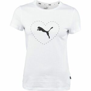 Puma VALENTINE´S DAY GRAPHIC TEE Dámské triko, bílá, velikost