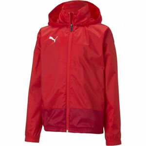 Puma TEAMGOAL 23 TRAINING RAIN JACKET JR Dětská šusťáková bunda, červená, velikost 128