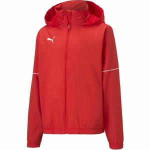 Puma TEAM GOAL RAIN JACKET JR Dětská sportovní bunda, červená, velikost 152