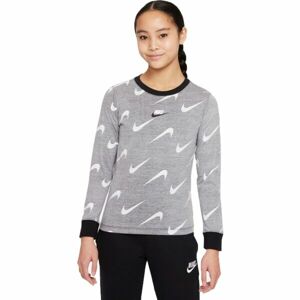 Nike NSW TEE LS RTL Dívčí triko s dlouhým rukávem, šedá, velikost XL