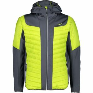 CMP MAN HYBRID JACKET FIX HOOD Pánská hybridní bunda, reflexní neon, velikost 50