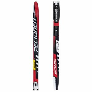 Peltonen SONIC STEP + BASIC JR Dětské šupinové lyže s vázáním, červená, velikost